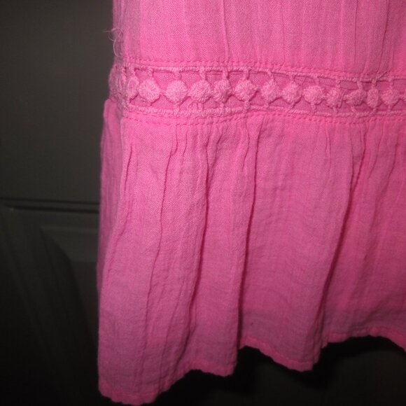 Women Crown & Ivy XL Pink /Blue Top, Flutter Sleeve, "V" Neck Opening w/Tassels - Picture 6 of 9